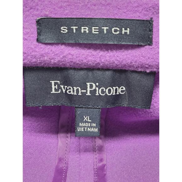 Evan-Picone Lilac Stretch Belted Wrap Jacket XL Draped Collar Soft Tailoring - Picture 4 of 5